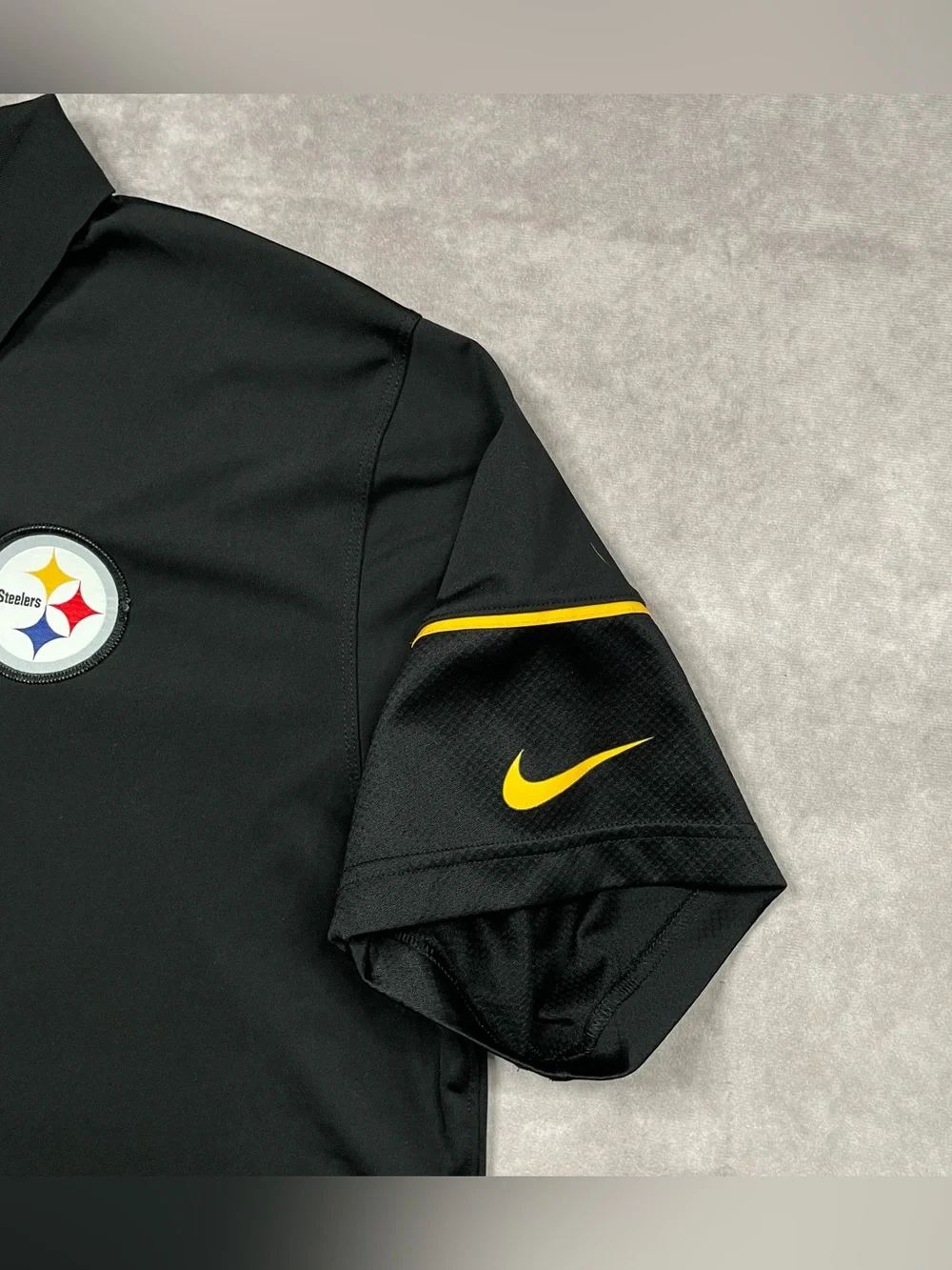 Pittsburgh Steelers Nike Polo Mens XL Black NFL Equipment Dri Fit On Field